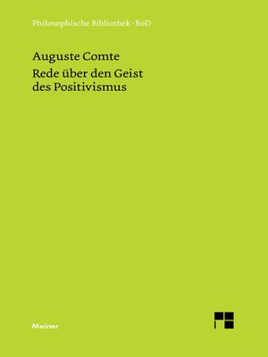 cover image of Rede über den Geist des Positivismus